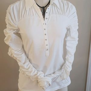 Anne Fontaine 🇨🇵white ruffled long sleeve blouse